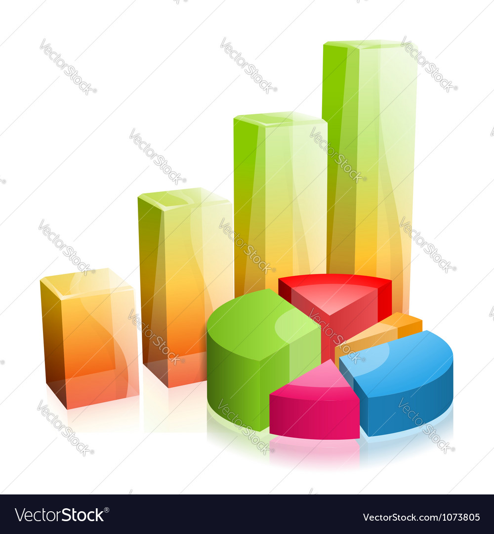 3d glass graph Royalty Free Vector Image - VectorStock