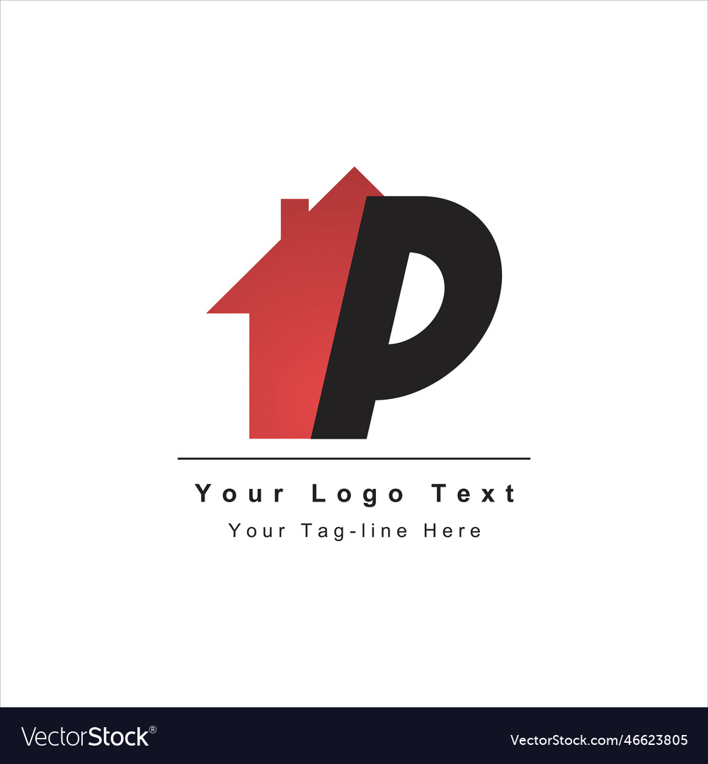 Abstract letter p logo with real estate design