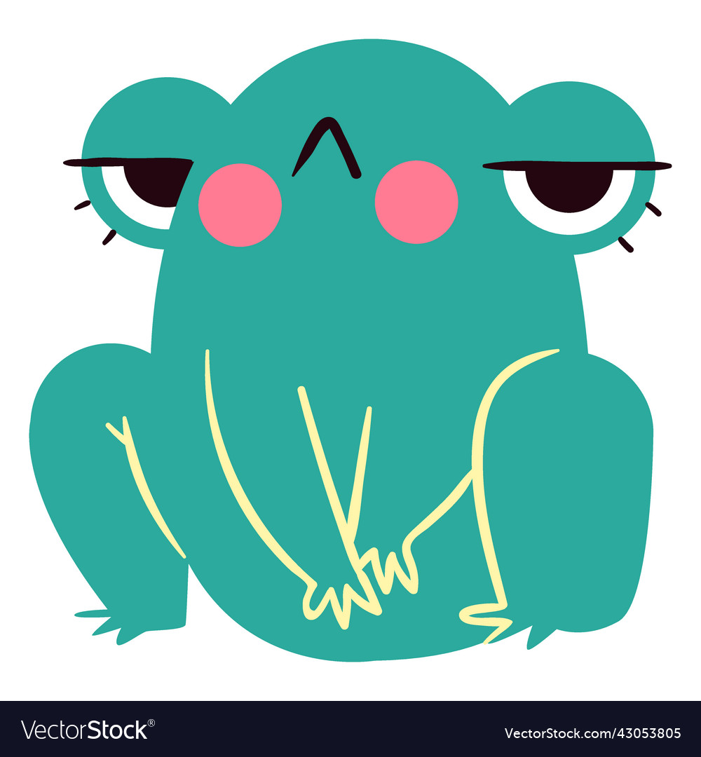 Angry frog cute character Royalty Free Vector Image