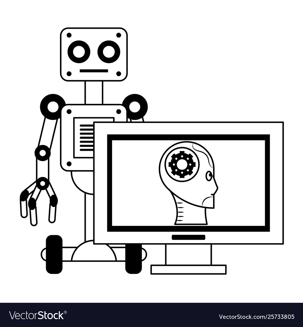 Artificial intelligence icons concept cartoon