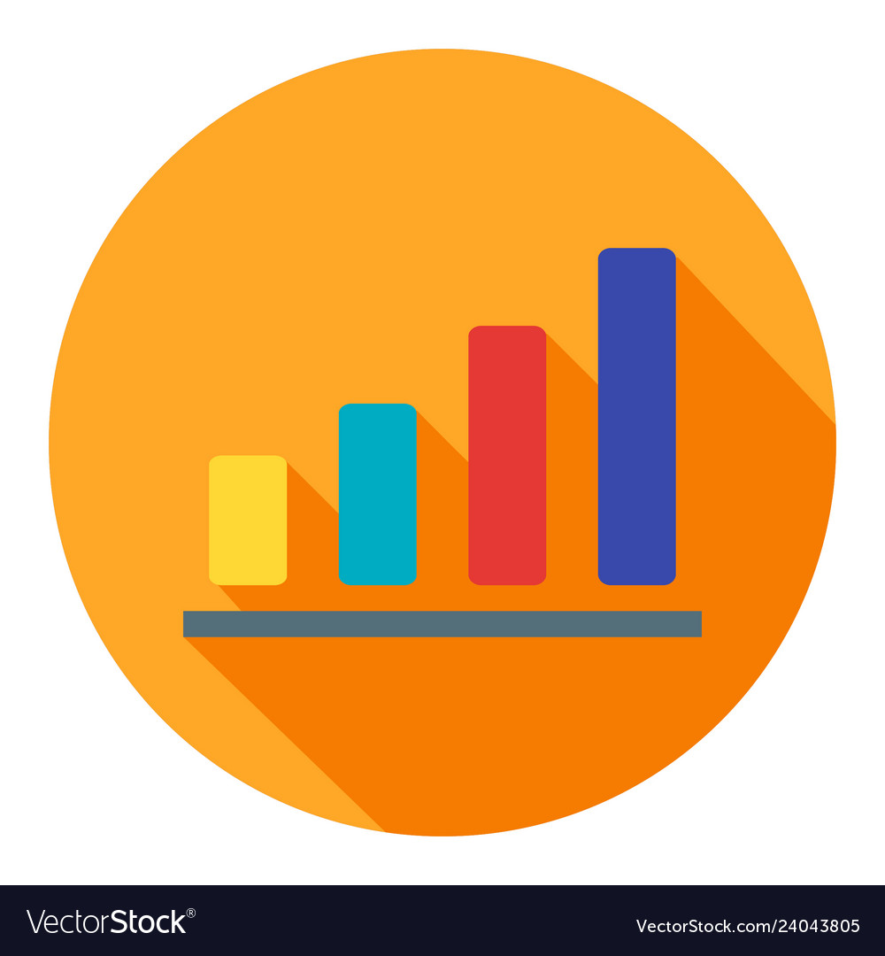 Bar Chart Business Flat Icon Modern Style Vector Image