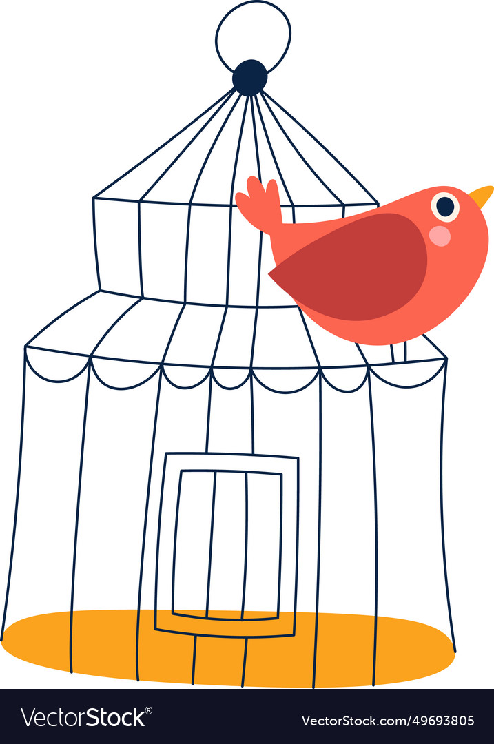 Cage with bird