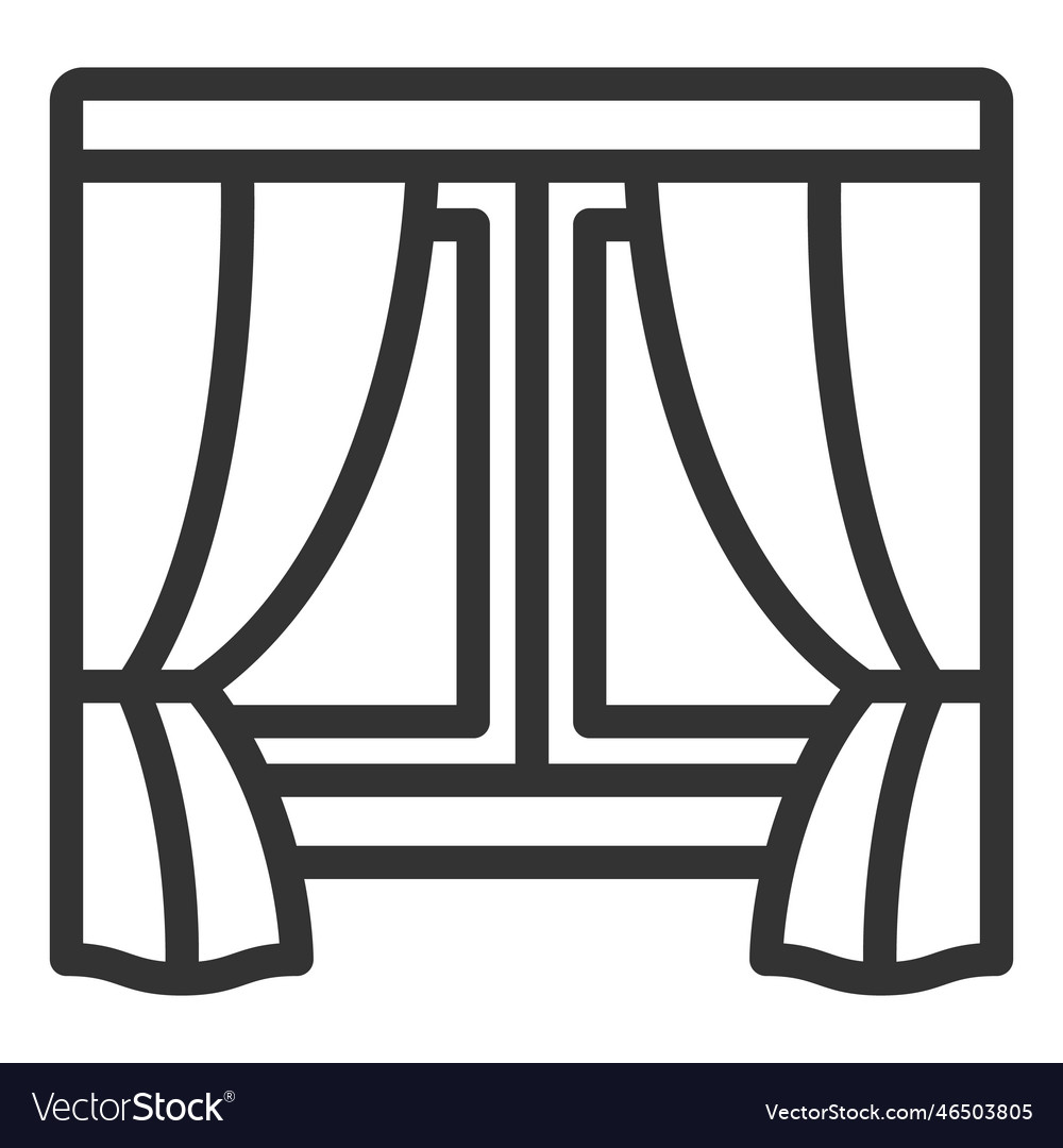 Curtains and window Royalty Free Vector Image - VectorStock