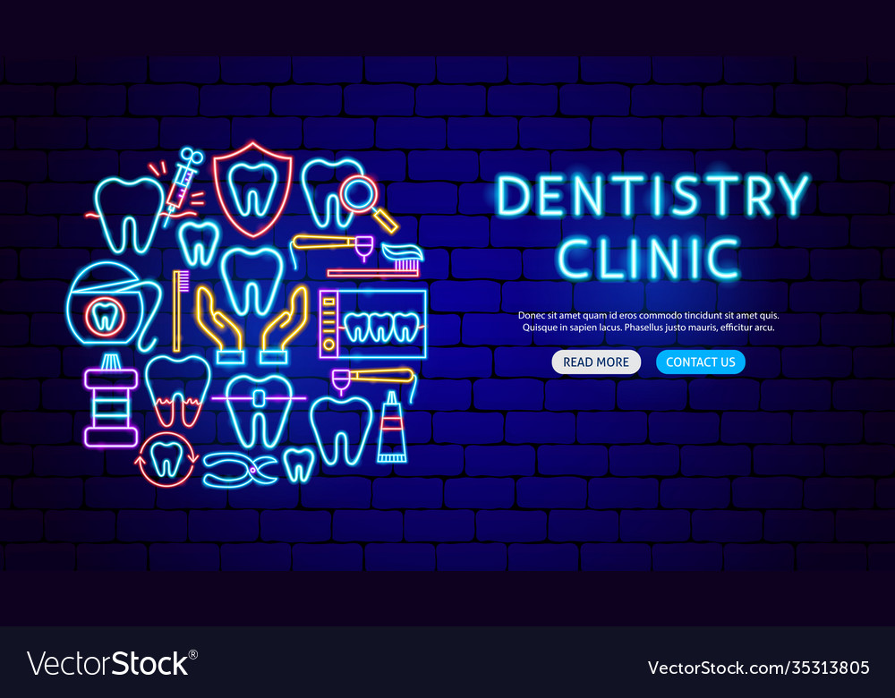 Dentistry clinic neon banner design