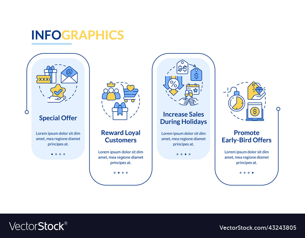 Discount policy rectangle infographic template