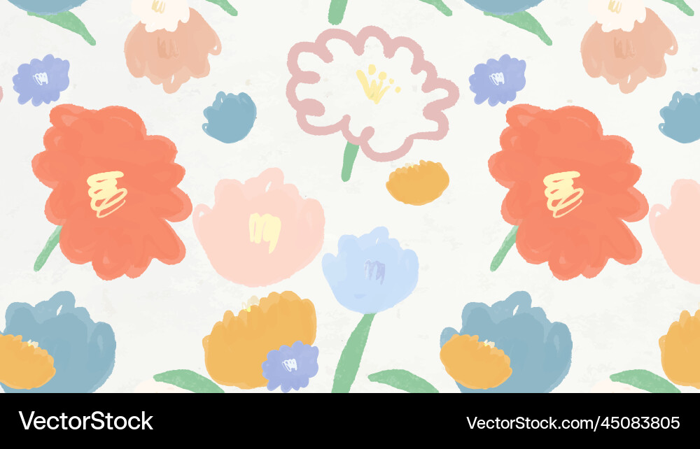 Floral pattern background hand drawn Royalty Free Vector