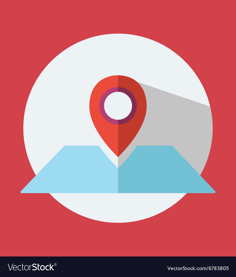 Map pointer in round Royalty Free Vector Image