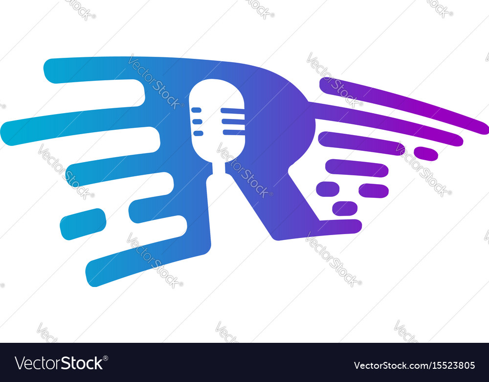 Microphone Radio Logo Voice Recorder Interview Vector Image