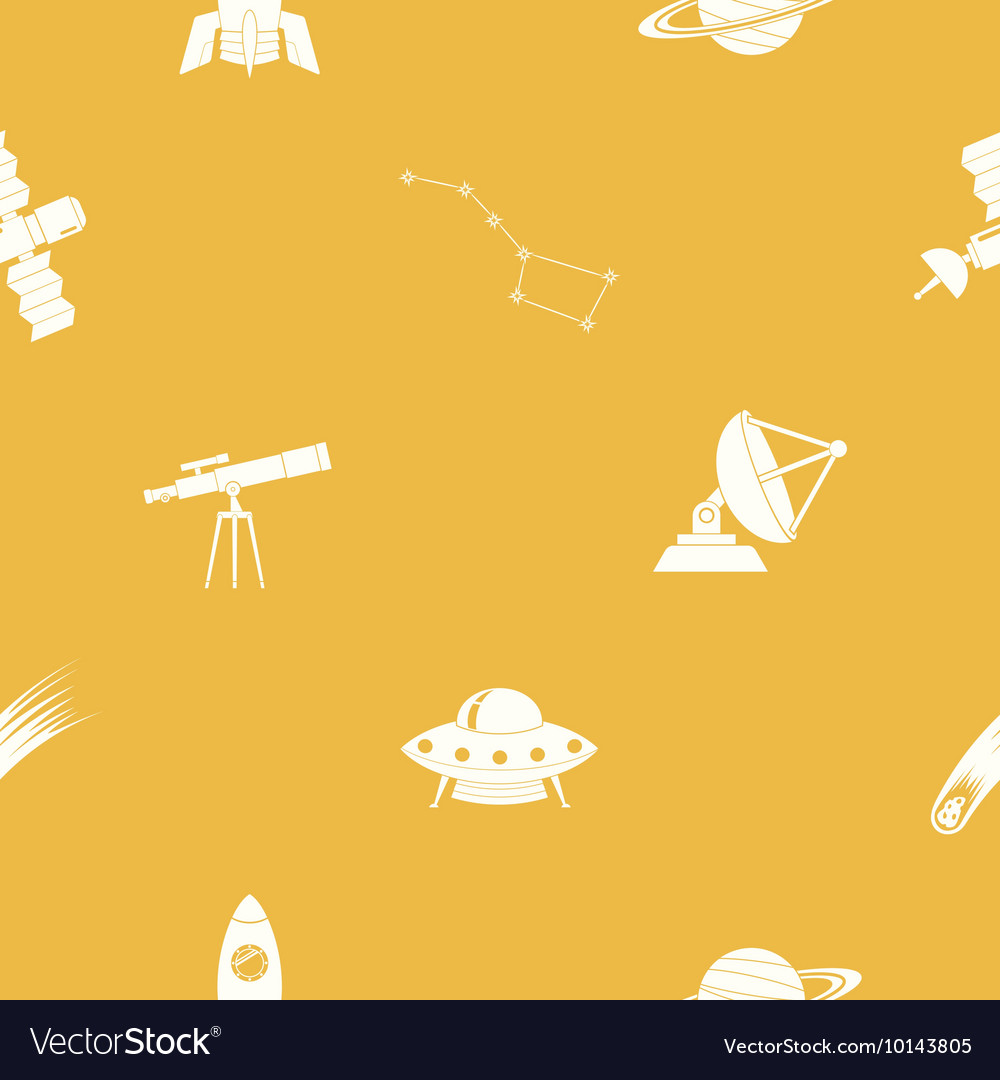 Seamless pattern with astronomy and space icons