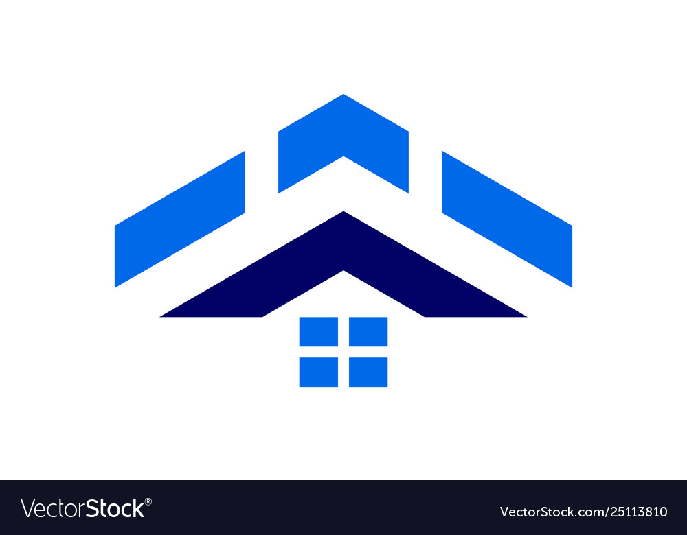 Abstract home residence up arrow logo icon