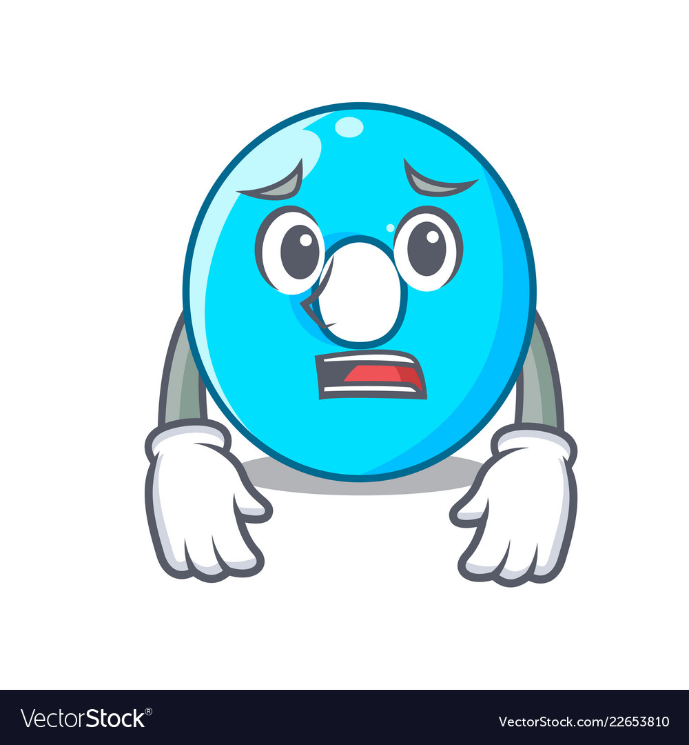 Afraid cartoon the number zero color blue Vector Image