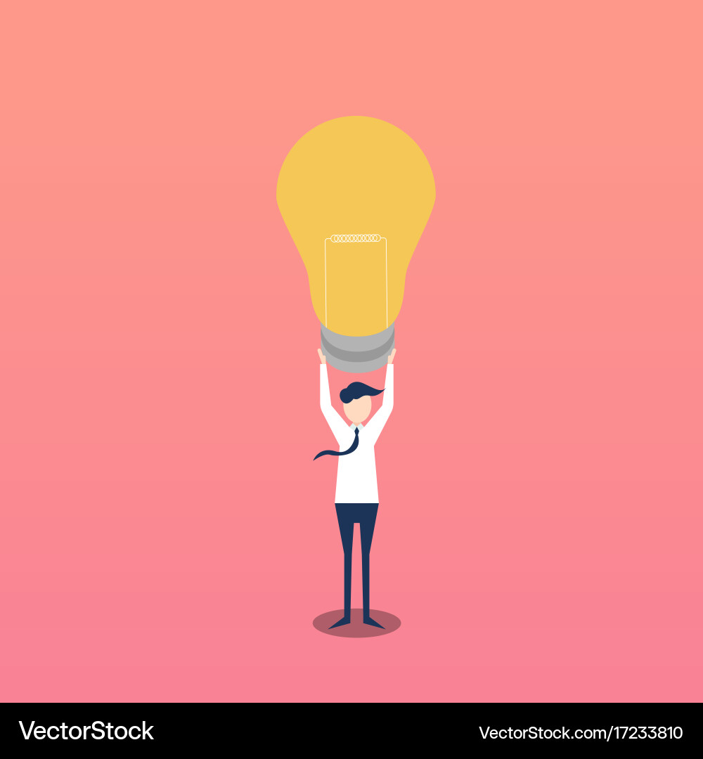 Creative idea flat design as lightbulb Royalty Free Vector