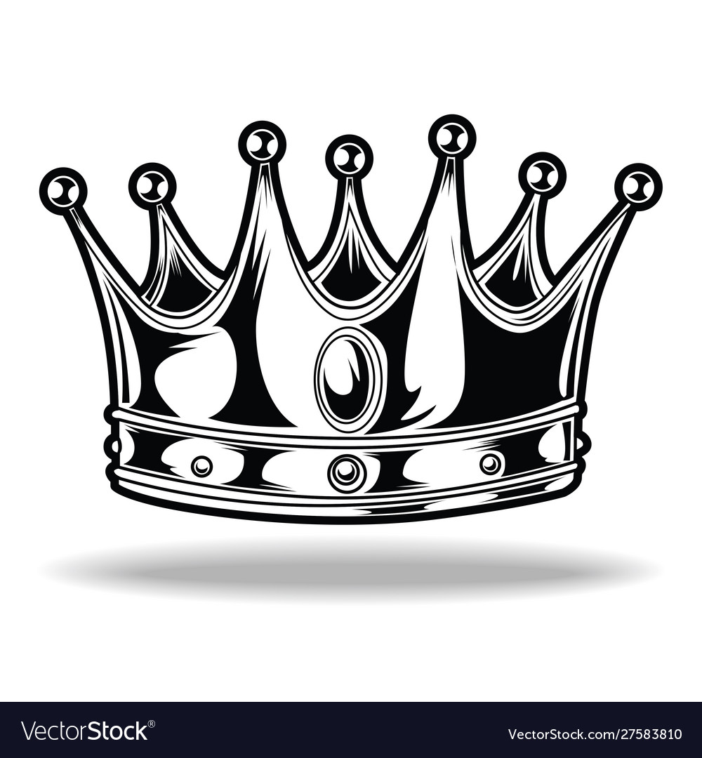 Crown black and white king queen 22 Royalty Free Vector