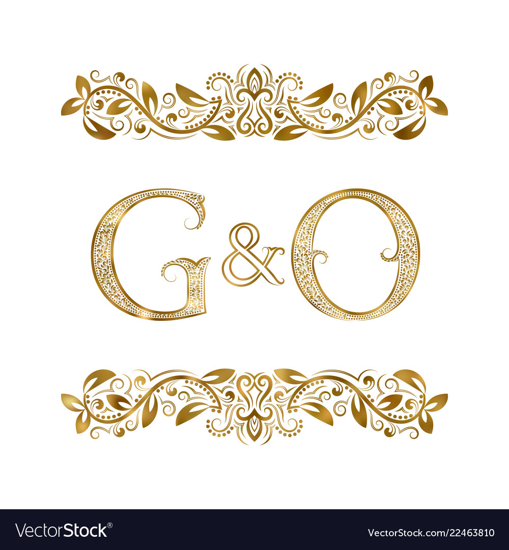 G and o vintage initials logo symbol Royalty Free Vector