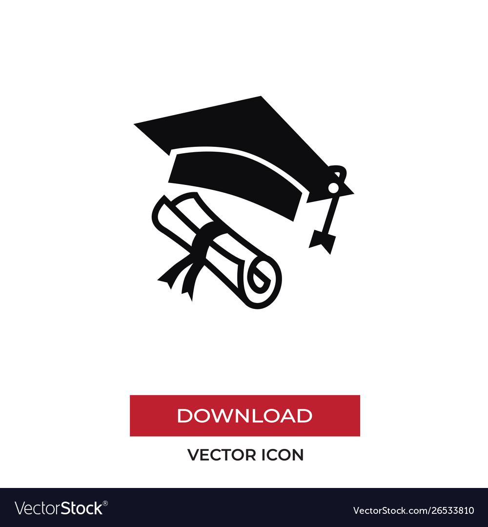 Graduation hat diploma icon in modern style