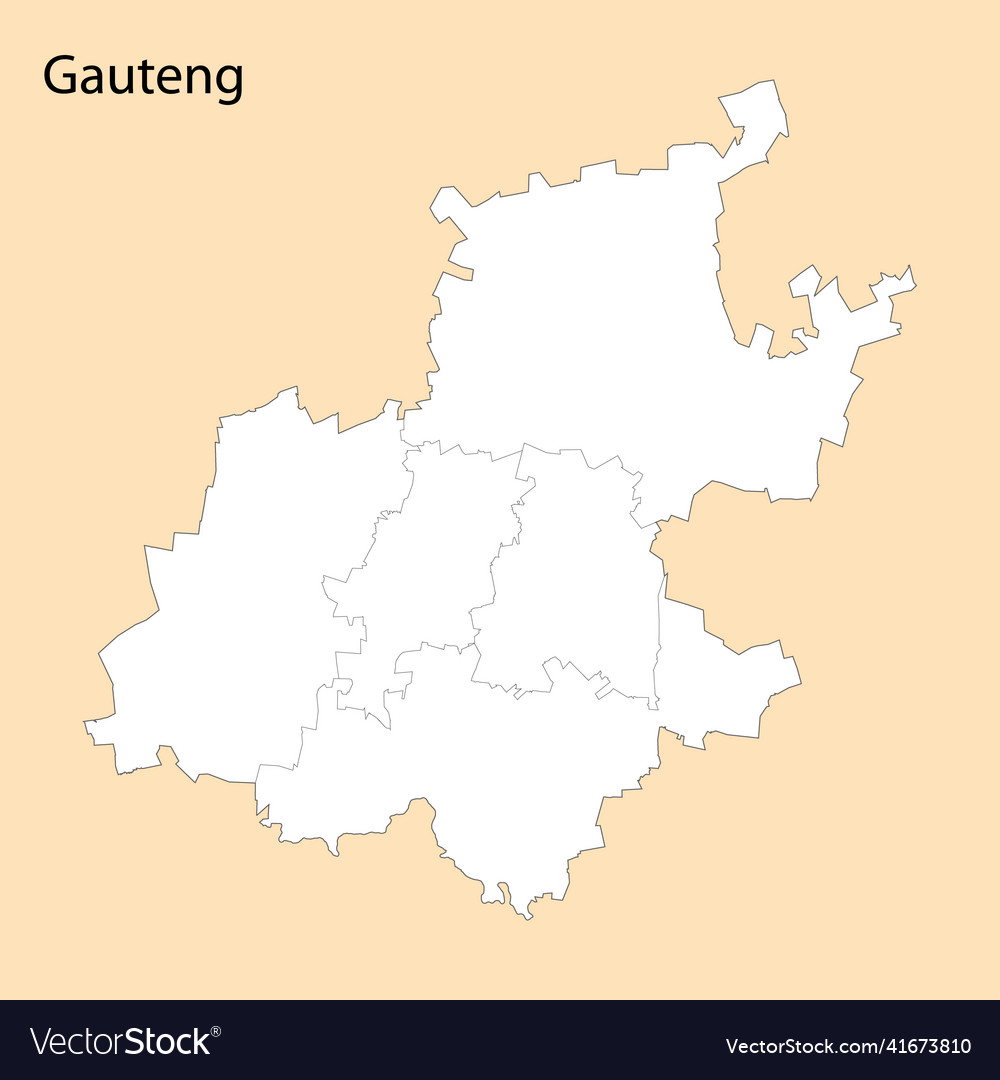 High quality map of gauteng is a region south Vector Image