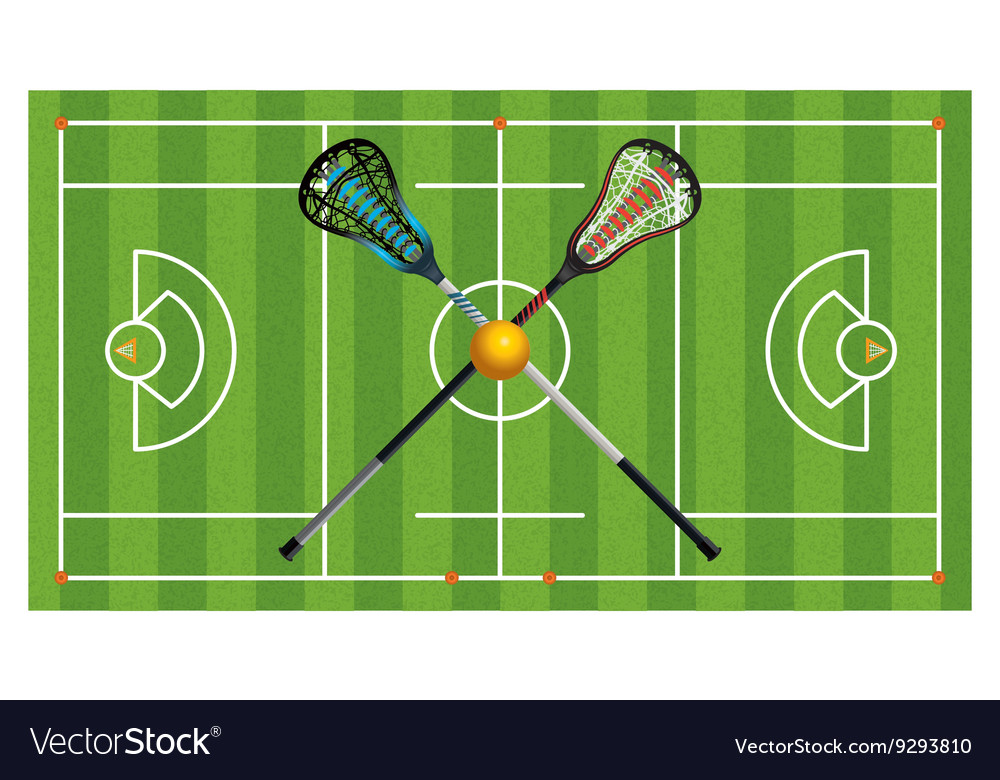 Lacrosse Field Equipment Aerial Royalty Free Vector Image