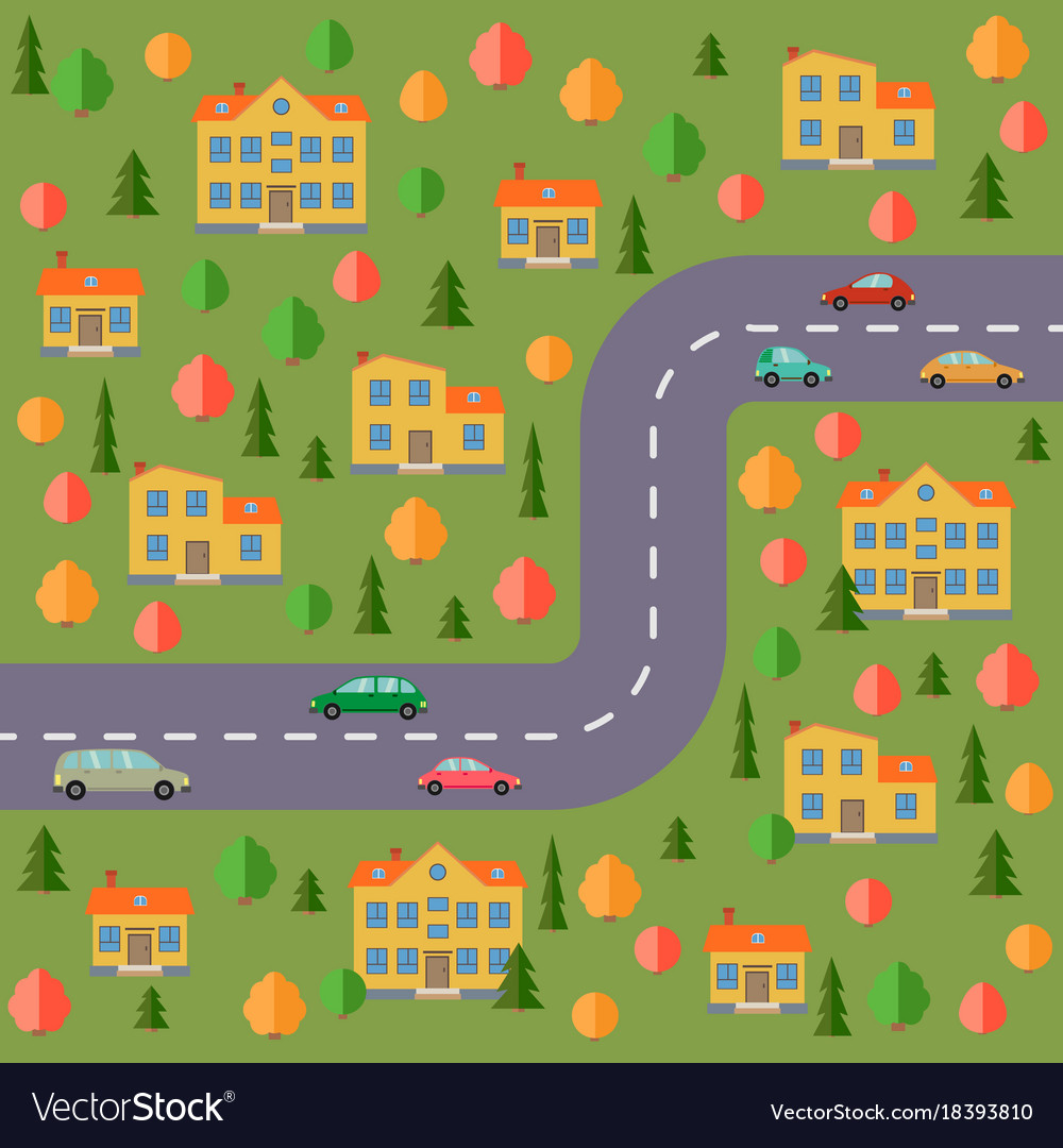 Landscape with the road Royalty Free Vector Image