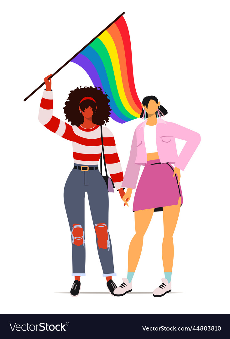 Lgbt pride month multicultural women Royalty Free Vector