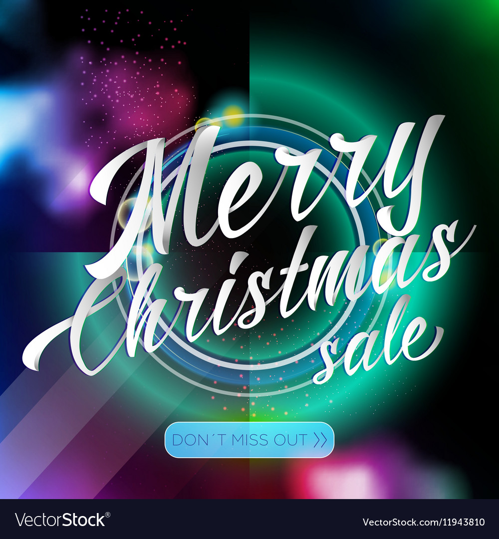 Merry christmas sale lettering bright banner