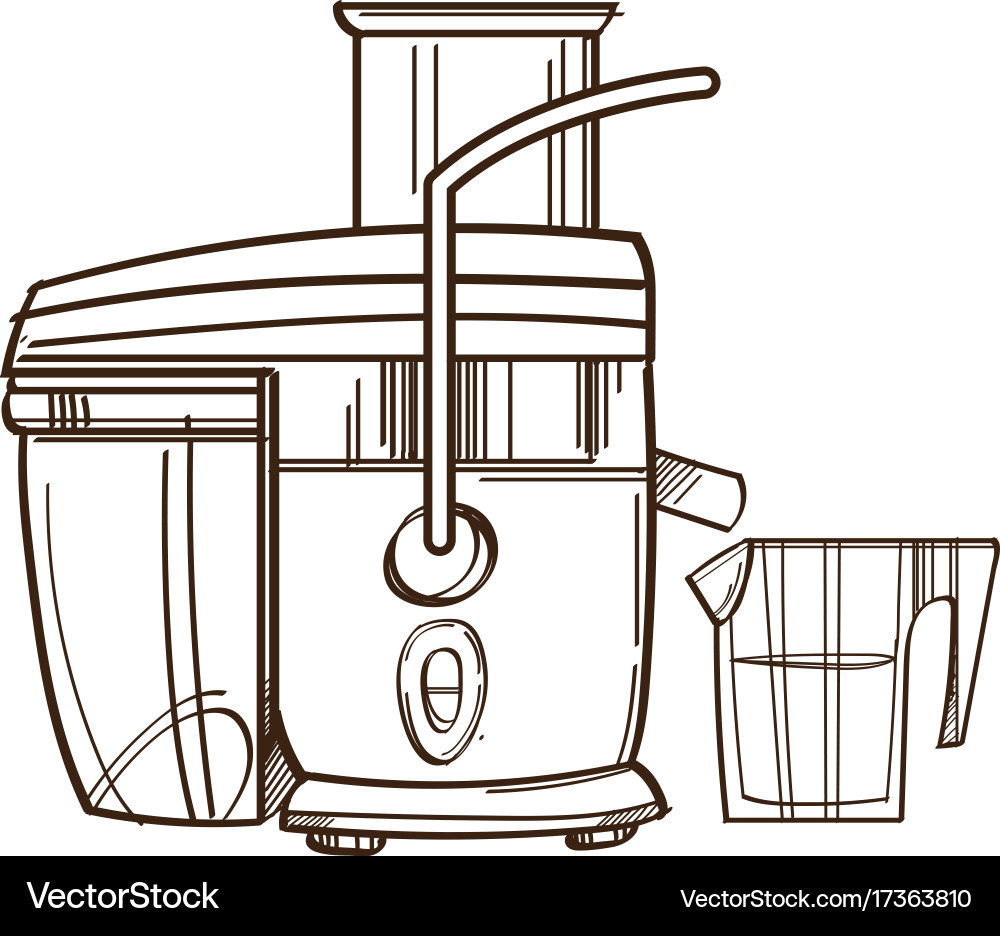 Monochrome Juicer Juicing Machine Isolated On Vector Image