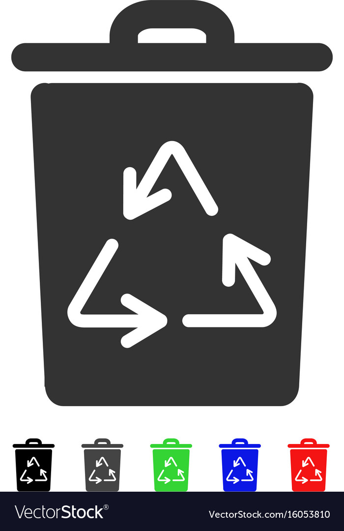 Trash can flat icon Royalty Free Vector Image VectorStock
