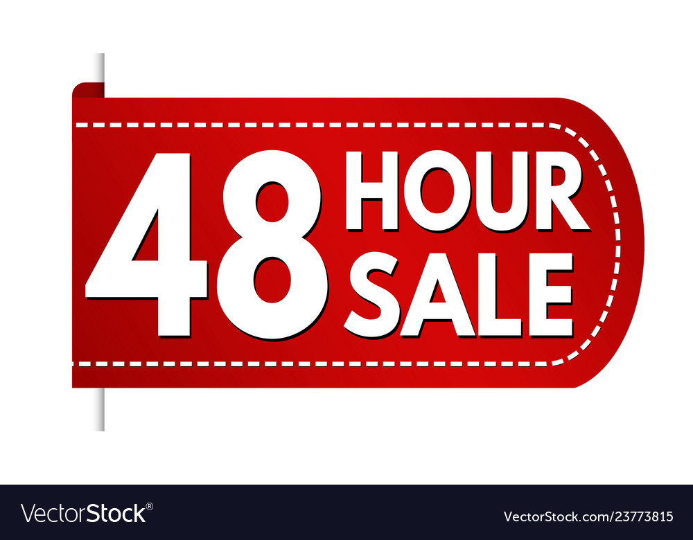 48 hour sale banner design Royalty Free Vector Image