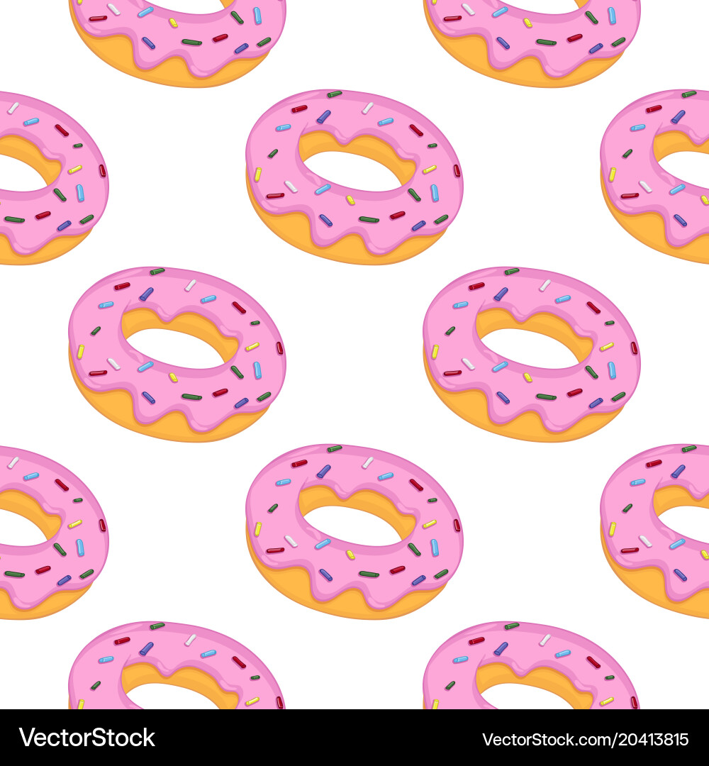 Donuts seamless pattern Royalty Free Vector Image