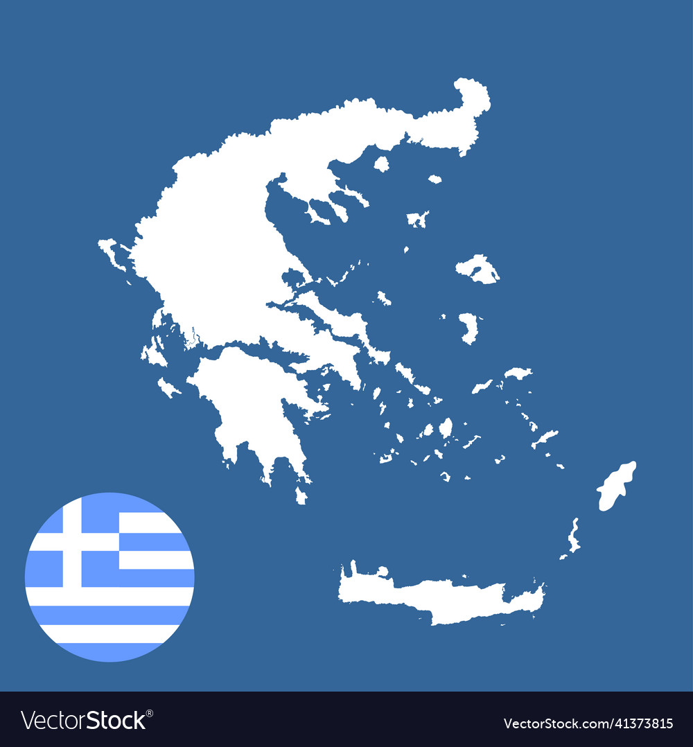 Griechische Karte Silhouette und nationale Flagge von Griechenland