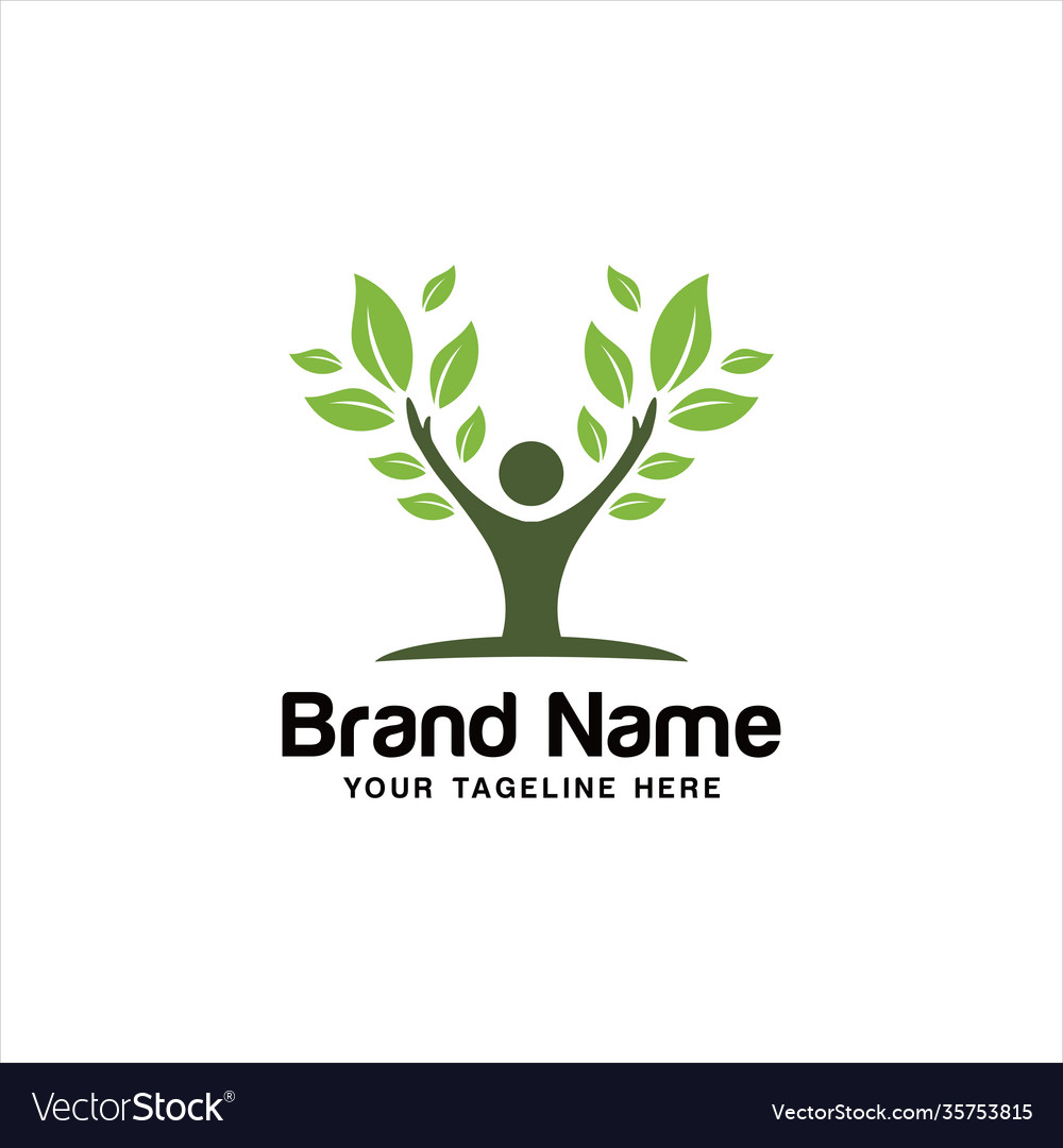 Human tree logo templates Royalty Free Vector Image