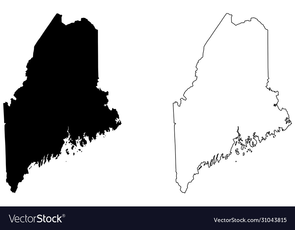 Maine me state map usa Royalty Free Vector Image