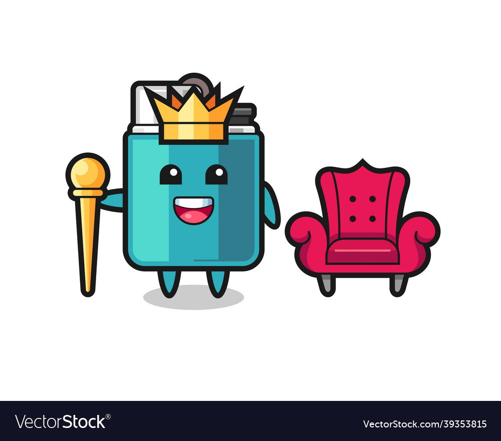 Mascot cartoon of lighter as a king