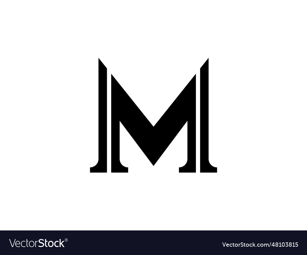 Modern monogram letter m logo design Royalty Free Vector