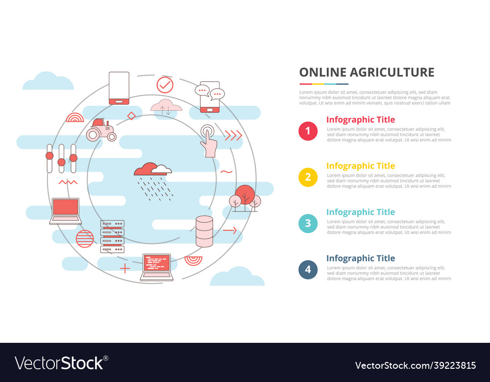 Online agriculture concept for infographic