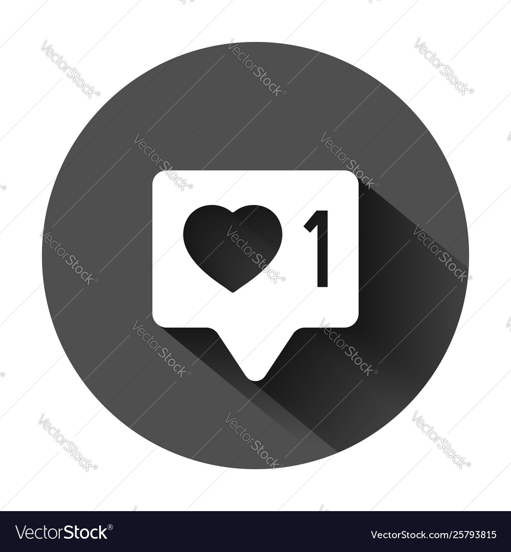 Social media notification sign icon in flat style