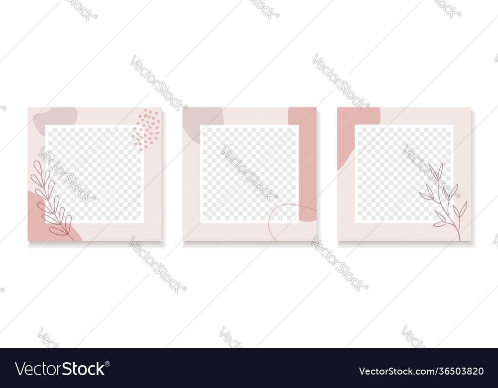 Abstract templates for instagram posts set Vector Image