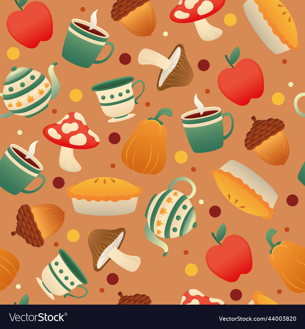 Autumn seamless pattern background with seasonal