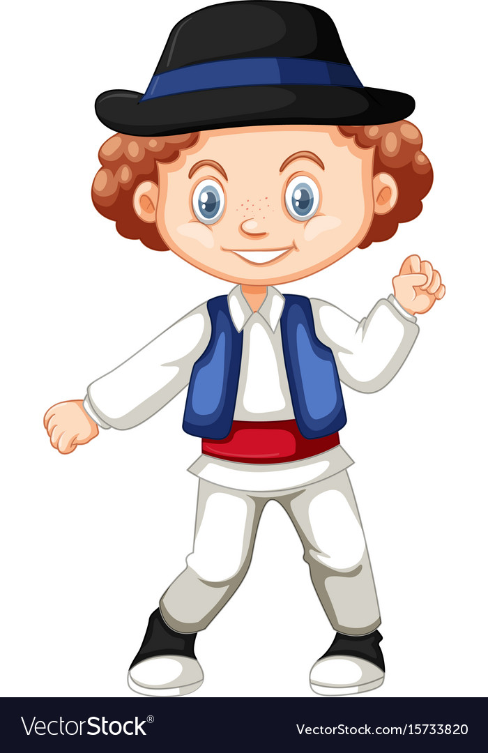 Boy from romania in traditional outfit Royalty Free Vector