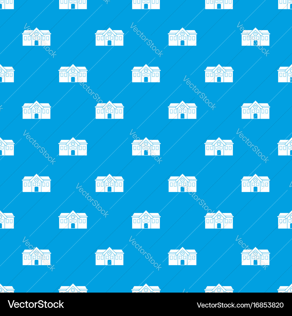 Chapel pattern seamless blue Royalty Free Vector Image