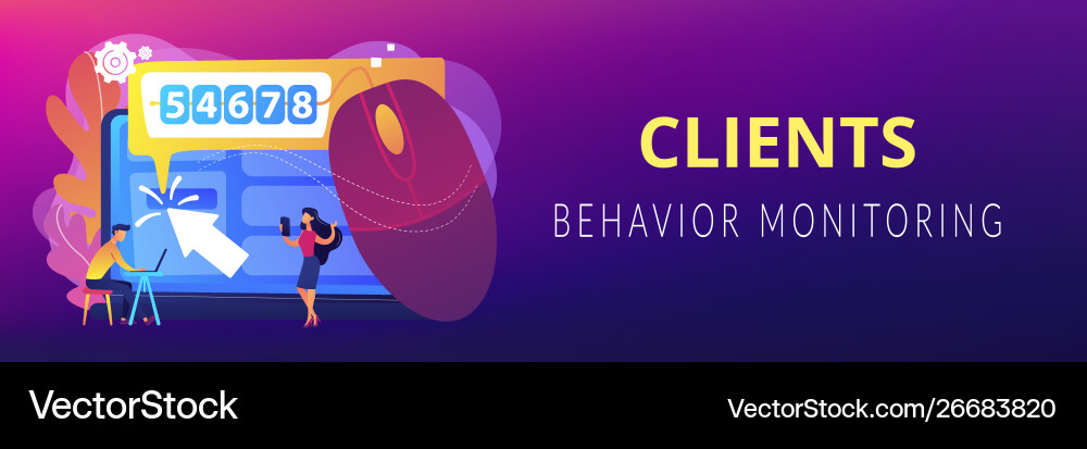 Click Tracking Concept Banner Header Royalty Free Vector