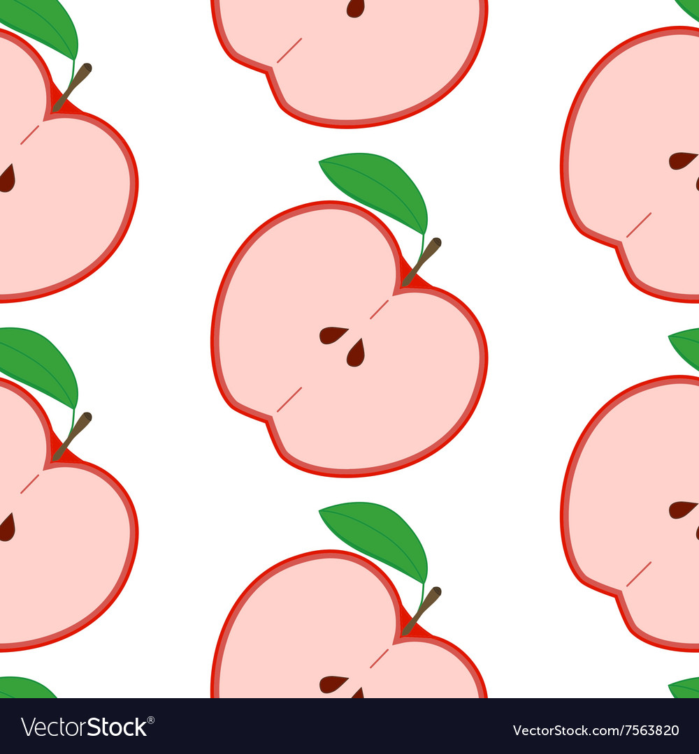 Colorful seamless pattern with apples on the white