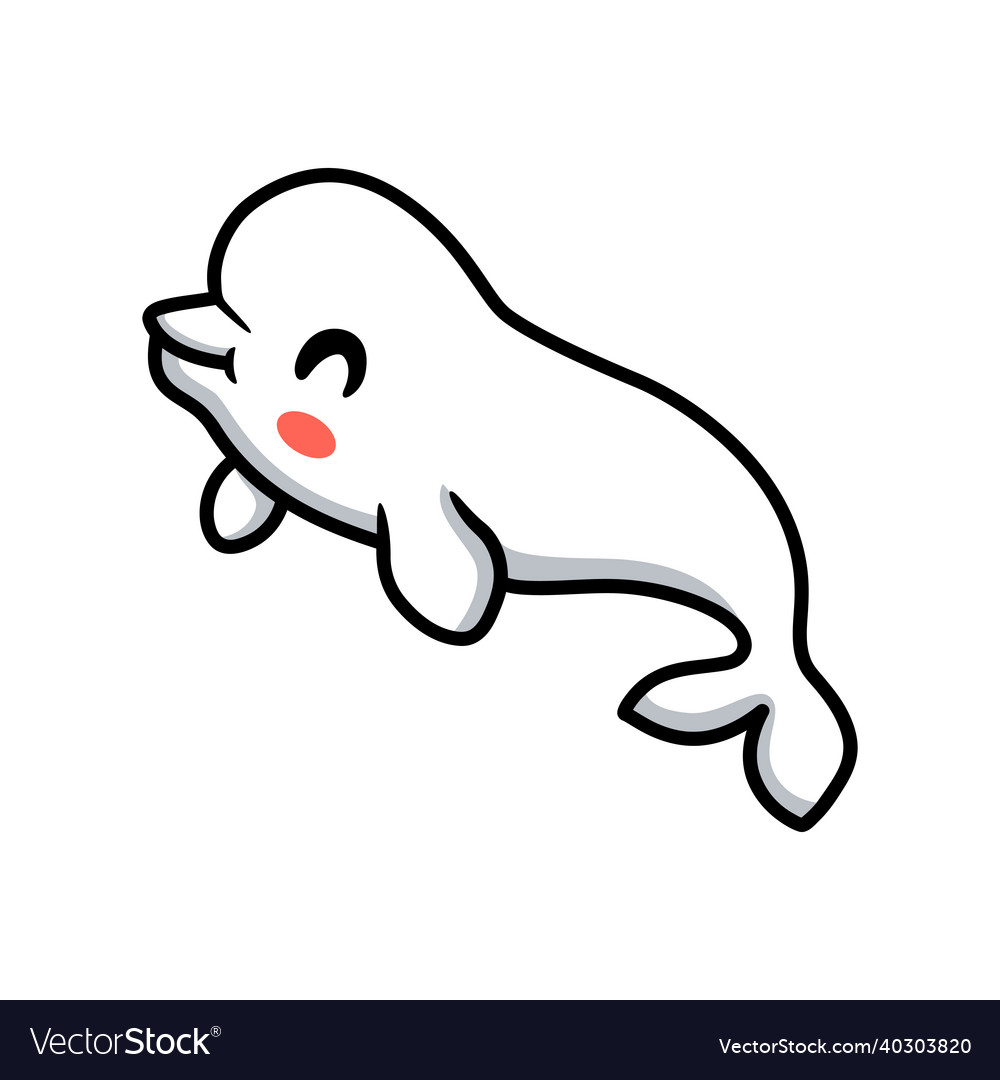 Cute little beluga whale cartoon