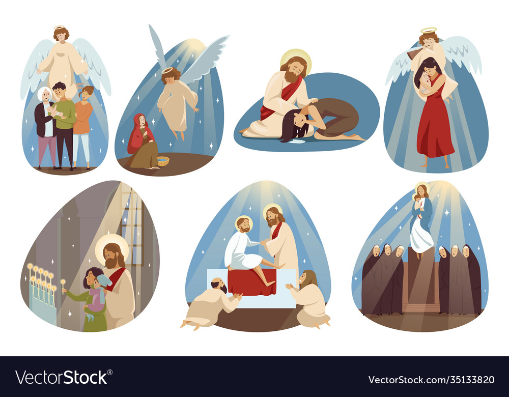 Religion bible christianity set concept Royalty Free Vector