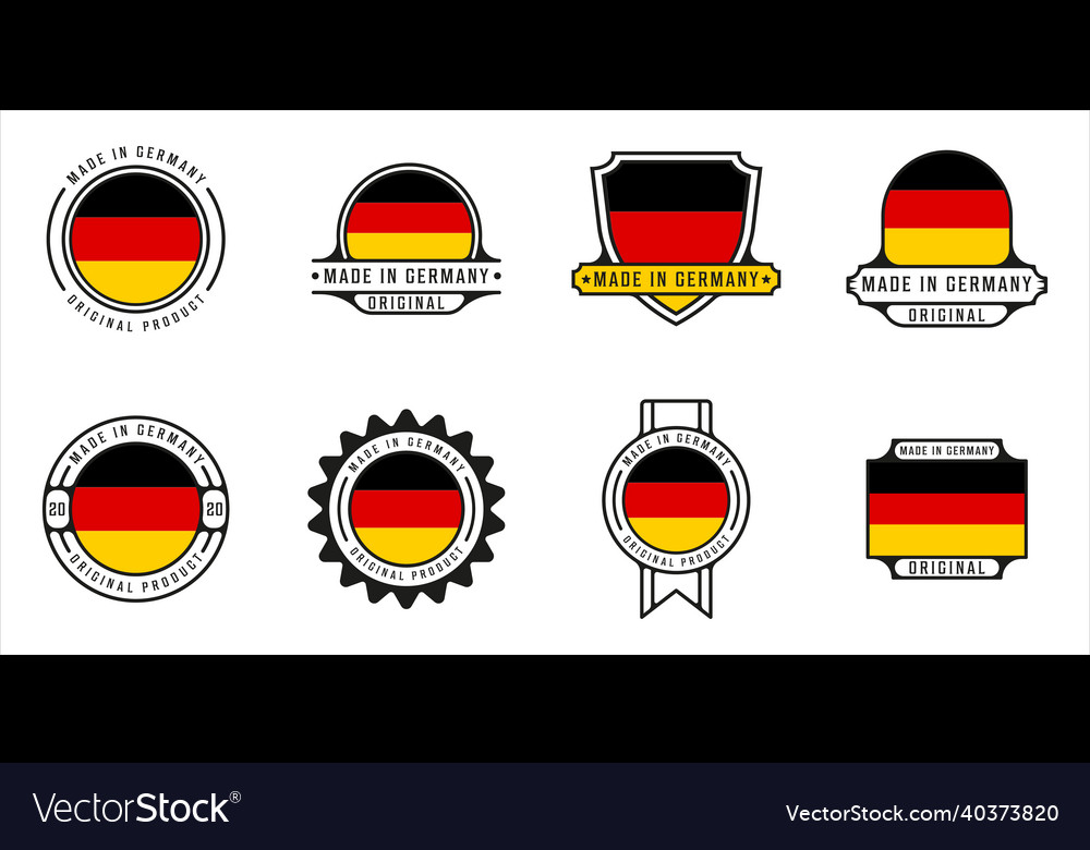 Set of made in germany logo outline template icon