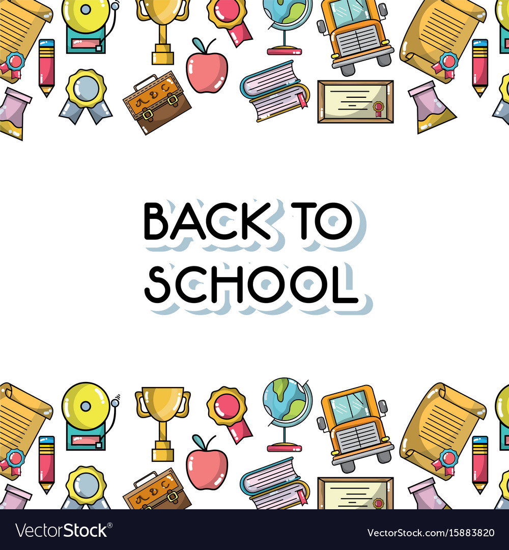 tools to back schools background design royalty free vector school background design