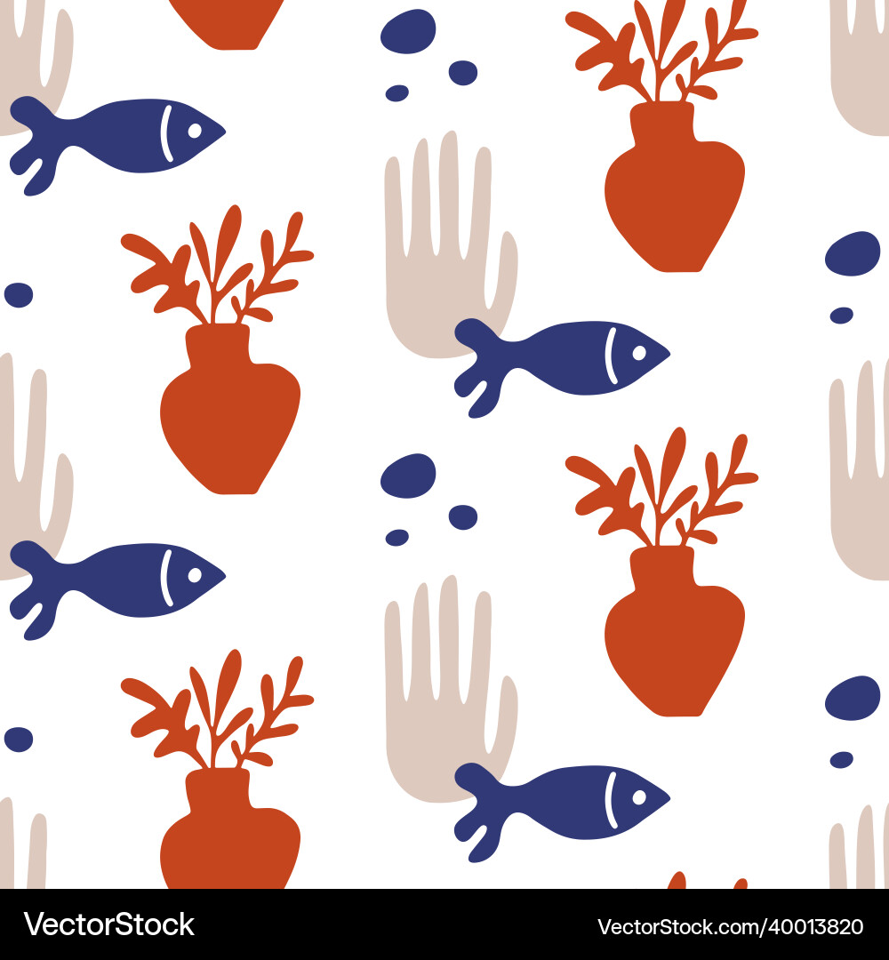Underwater seamless pattern Royalty Free Vector Image