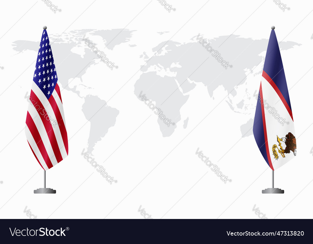 United states and american samoa flags Royalty Free Vector