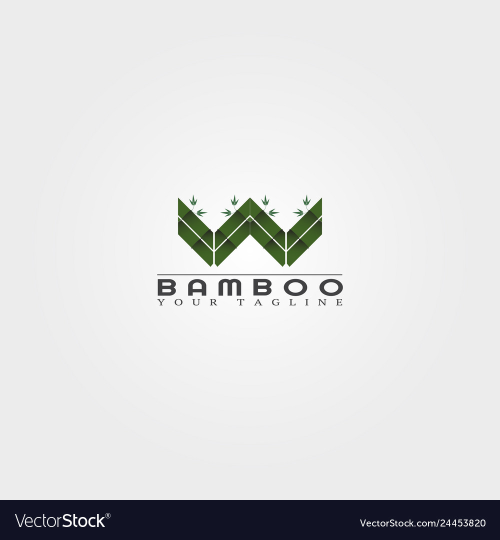 W letter bamboo logo template creative design