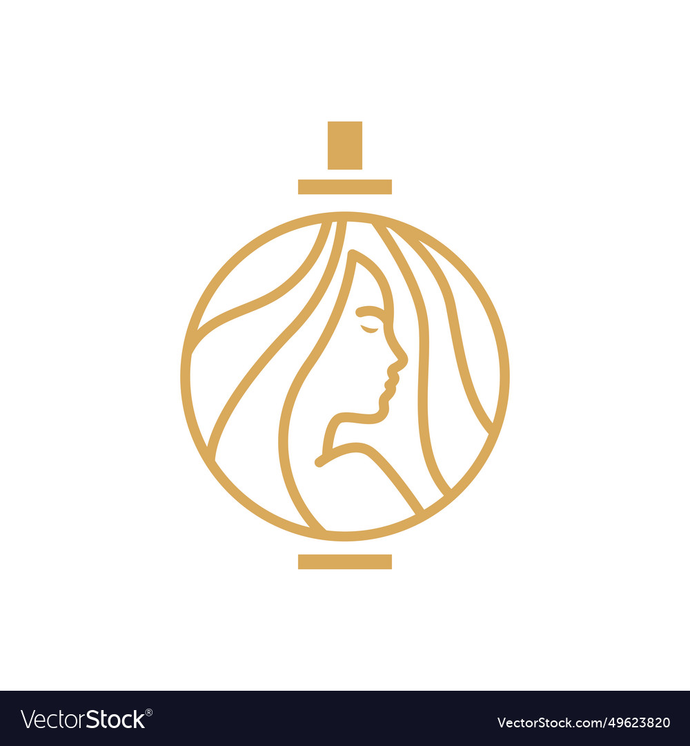 Women perfume logo design image Royalty Free Vector Image