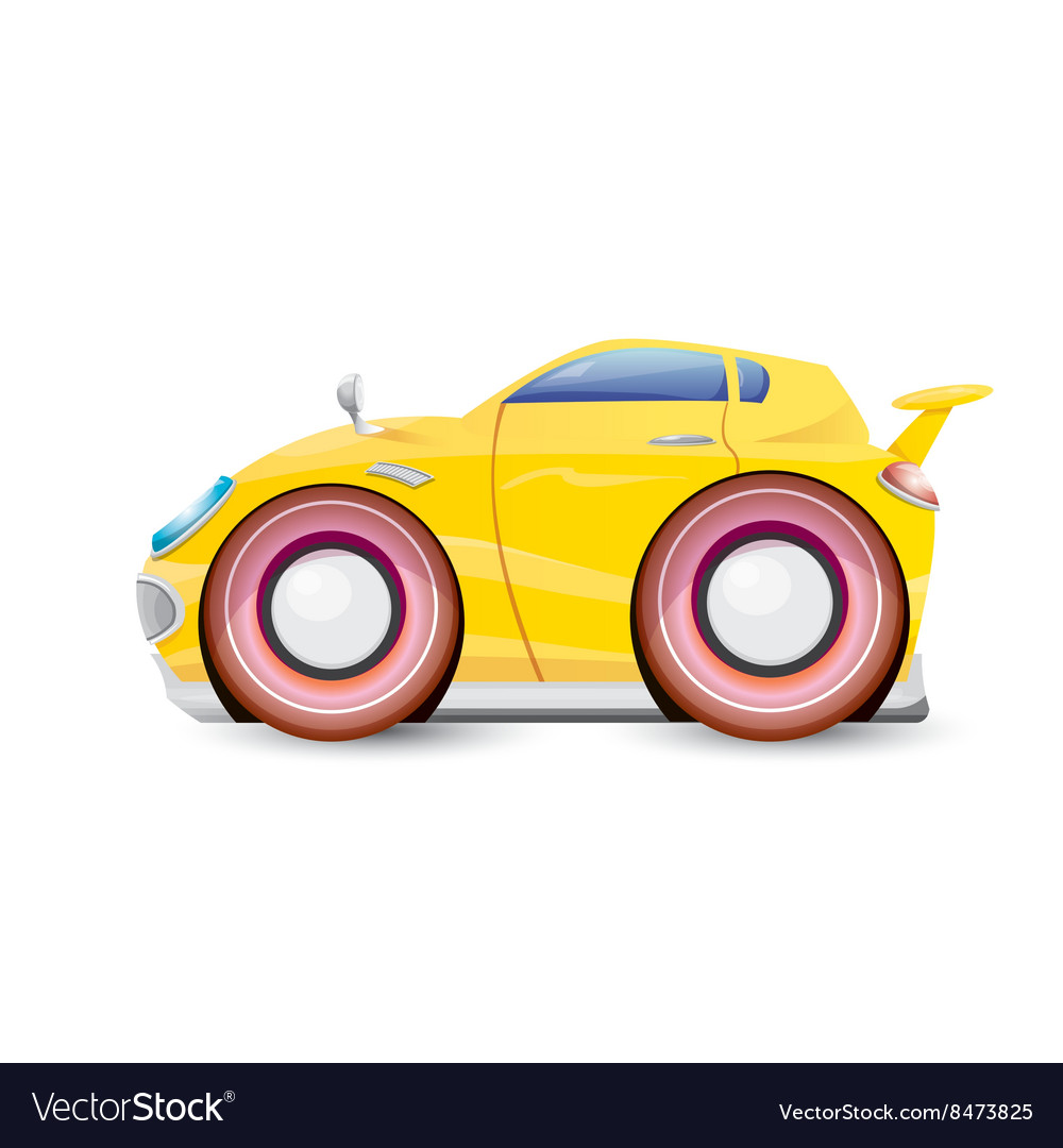 Cartoon orange car isolated on white